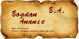 Bogdan Ananić vizit kartica